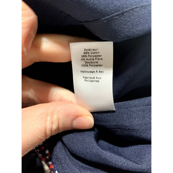 Talbots Womens 6 Red, White & Navy Blue Tweed Pencil Skirt - Picture 7 of 8